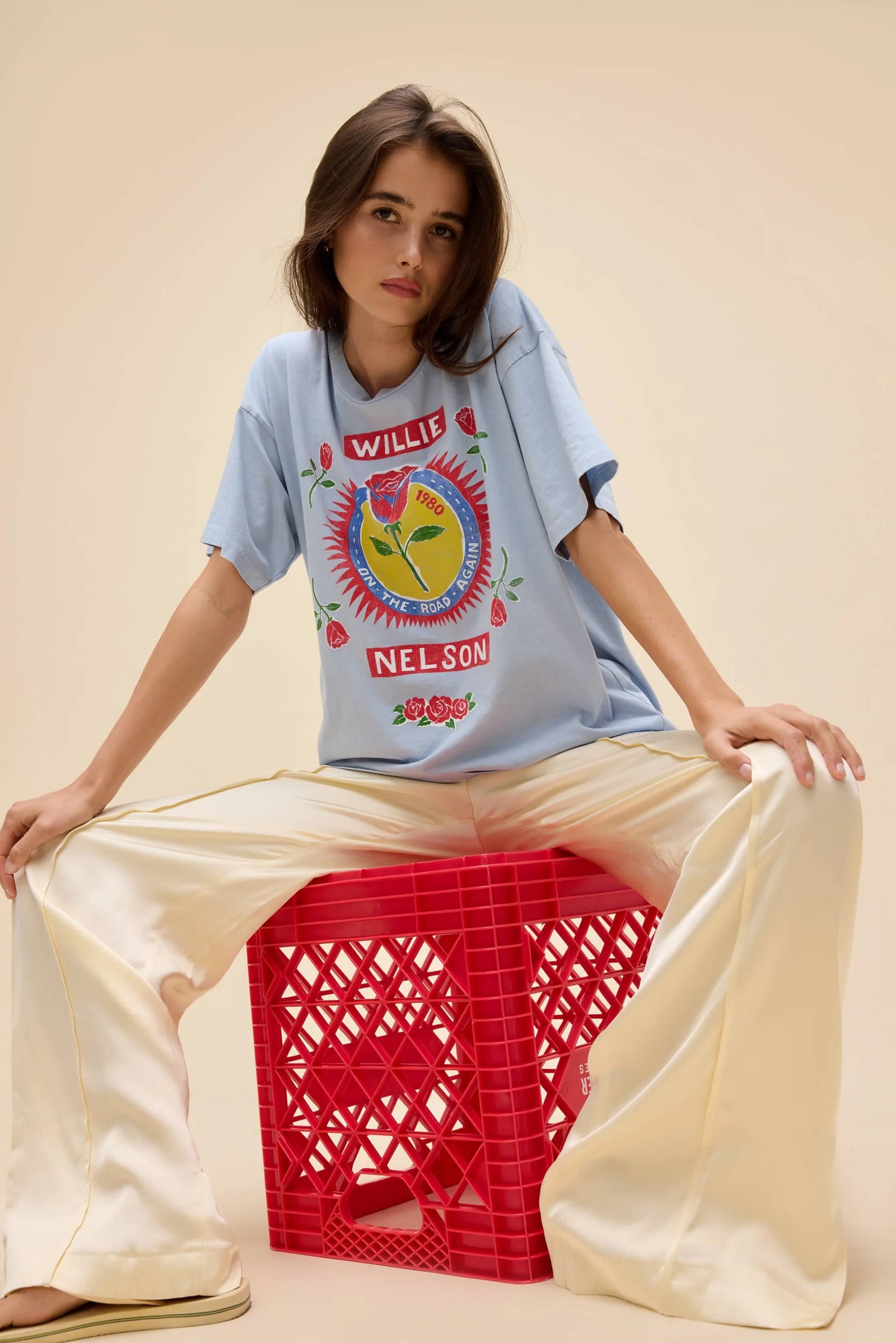 Daydreamer LA Willie Nelson Graphic Tee | Sky Way Blue