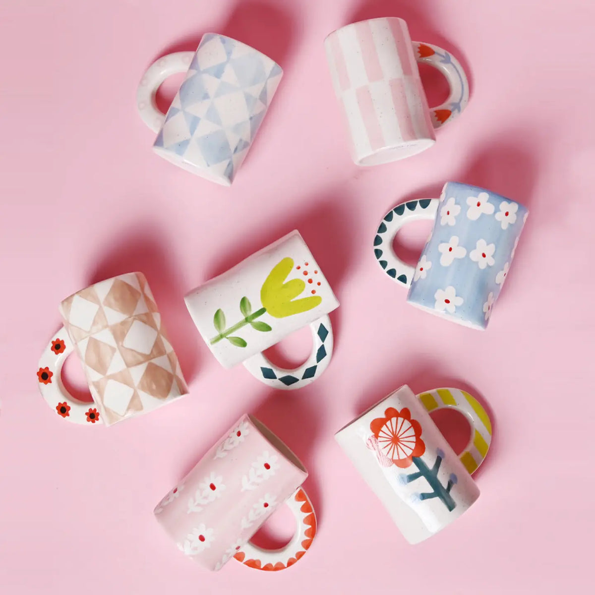 Ceramic Coffee Mug | Pink Stripe
