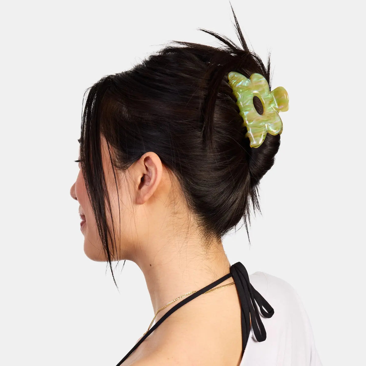 Chunks Flower Claw Clip | Jade Swirl