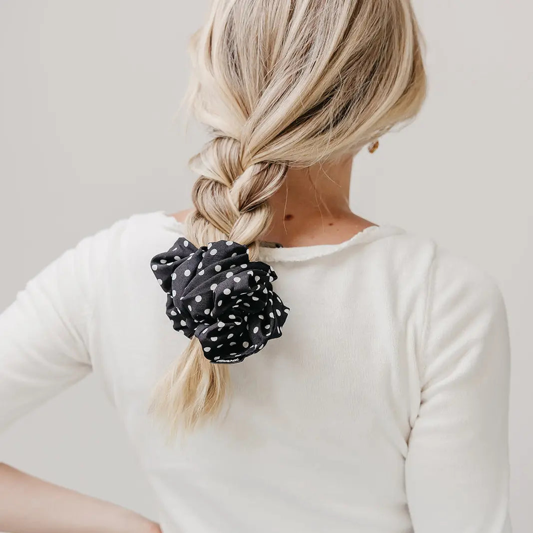 Oversized Chiffon Scrunchie | Polka Dot