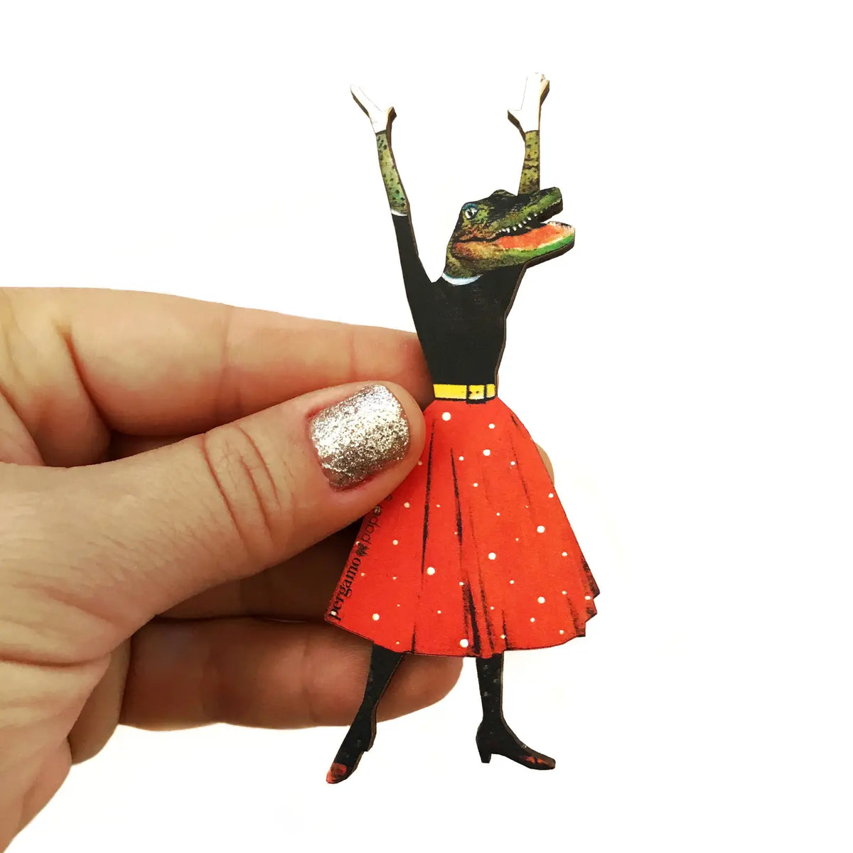 Wooden Magnet | Alligator Lady