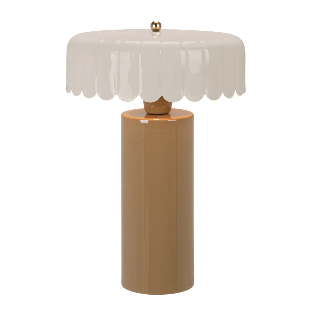 Enameled Metal Table Lamp With Lamp Shade