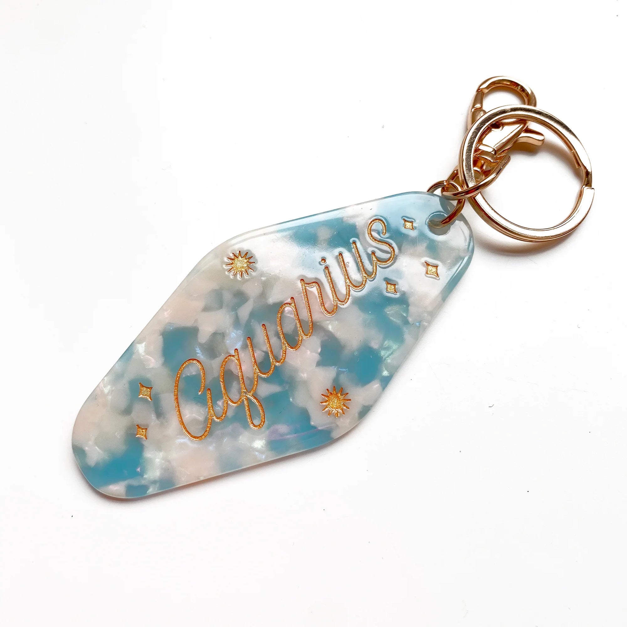 Aquarius Zodiac Motel Keychain