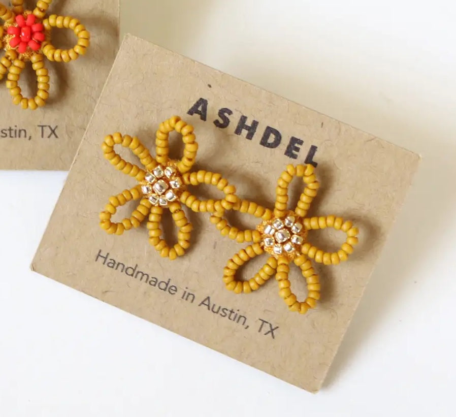 Ashdel Earrings | Flower Studs