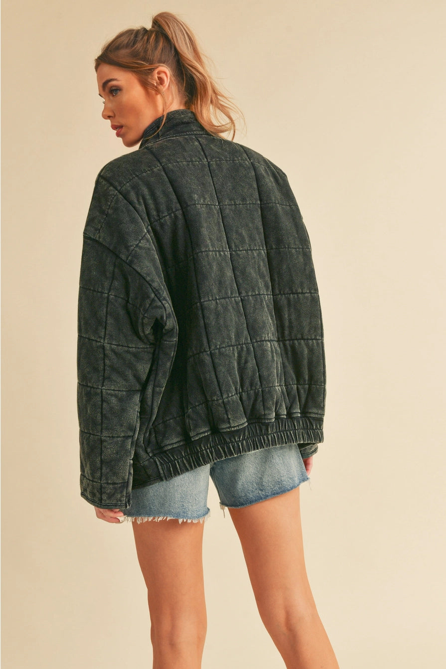 Quilted Jacket | Faded Black