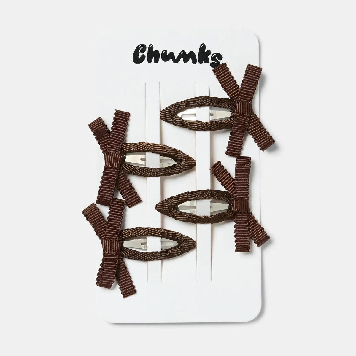 Chunks Bow Snap Clips | Chocolate