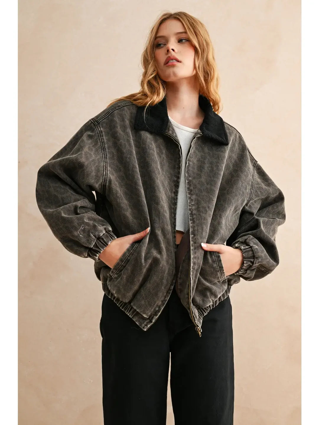 Miou Muse Leopard Print Bomber Jacket