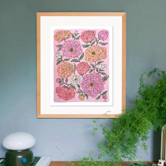 Kim Hoppe 11x14 Art Print | Pastel Peonies