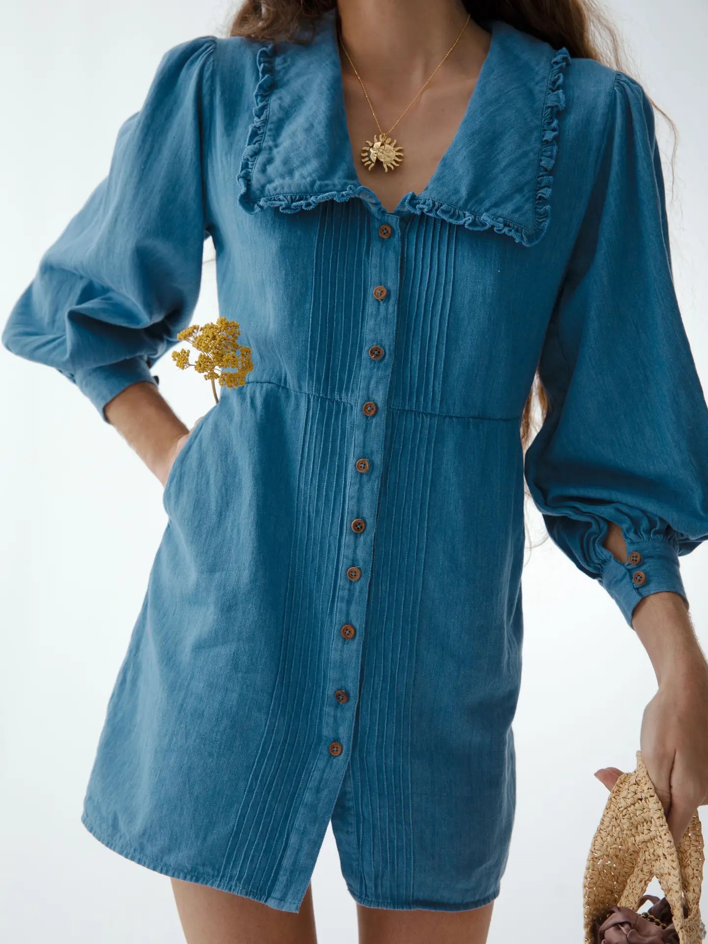 Ellie Collared Denim Dress