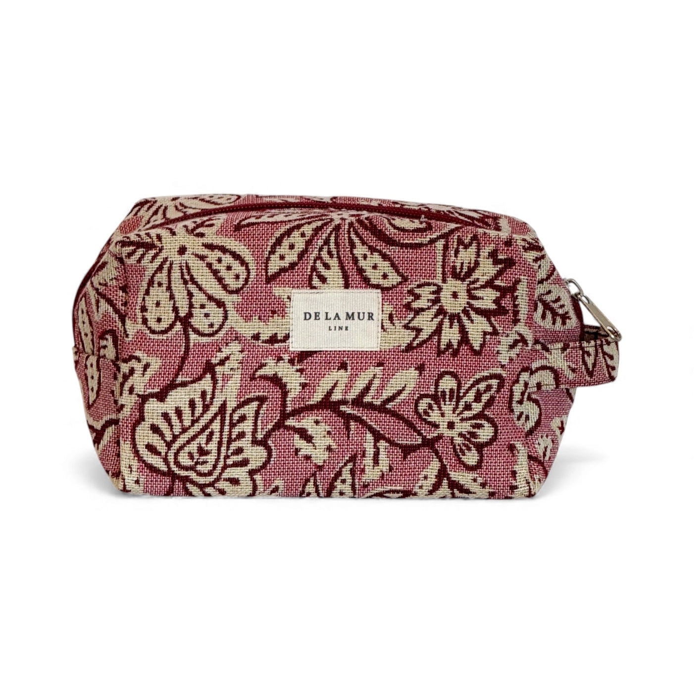 De La Mur Squared Makeup Pouch | Burgundy Floral