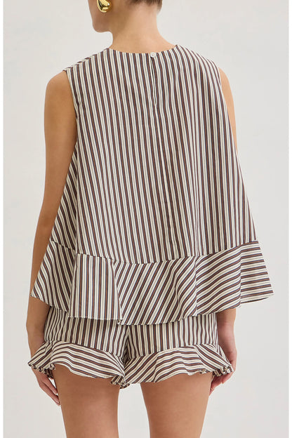 Maude Club Miller Top | Brown Stripe