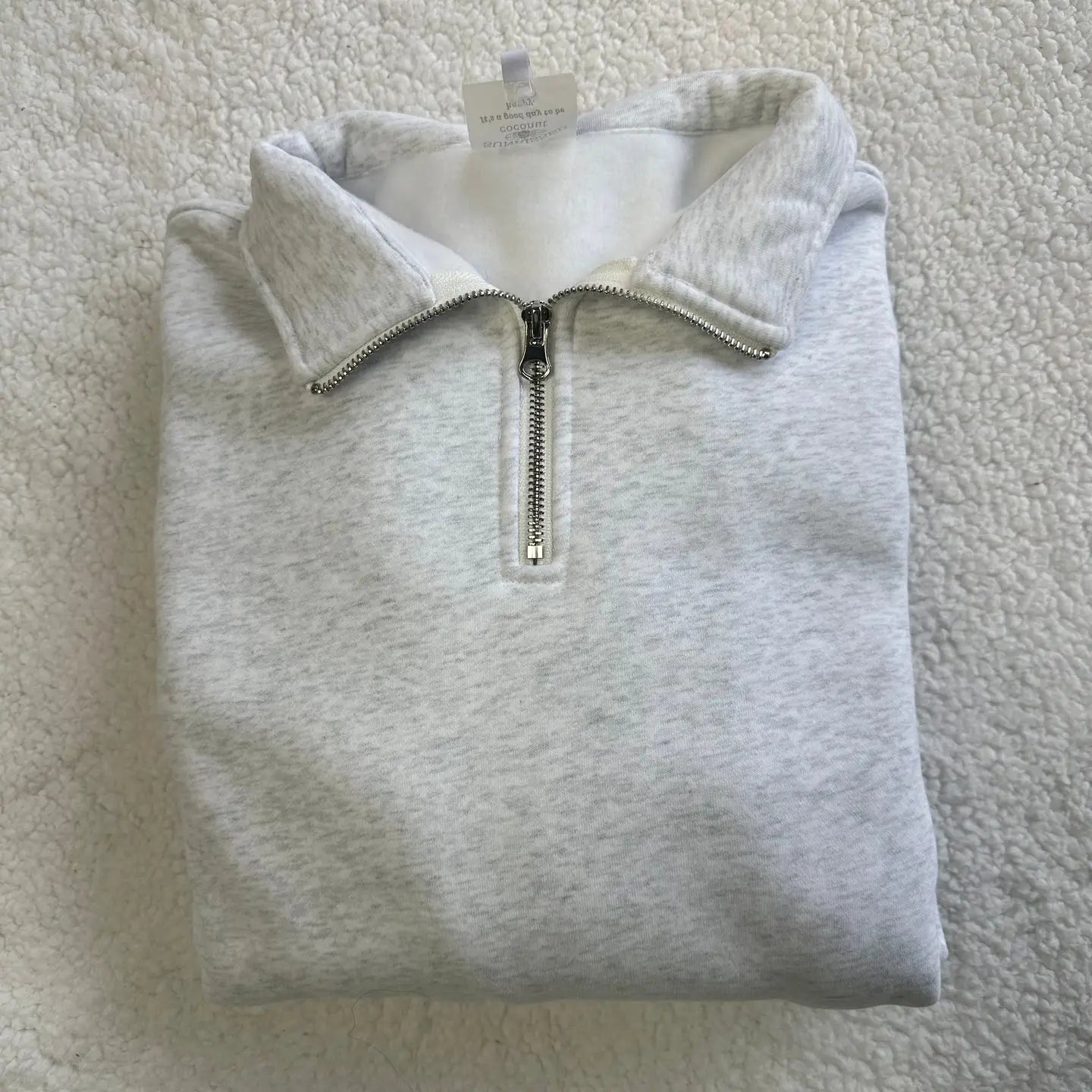 Quarter Zip Sweatshirt | Pearl Grey