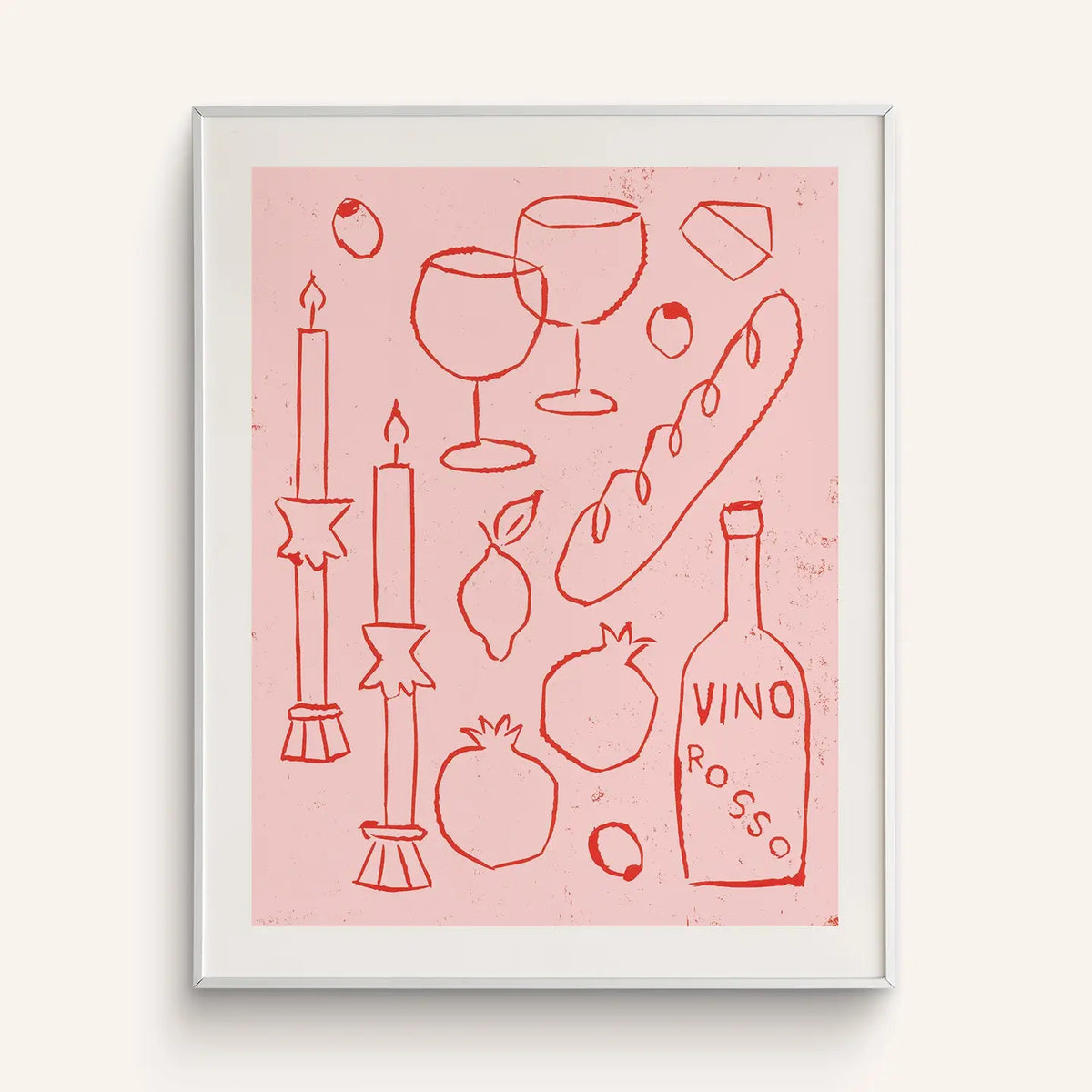 "Vino Rosso" Pink Art Print | 8x10