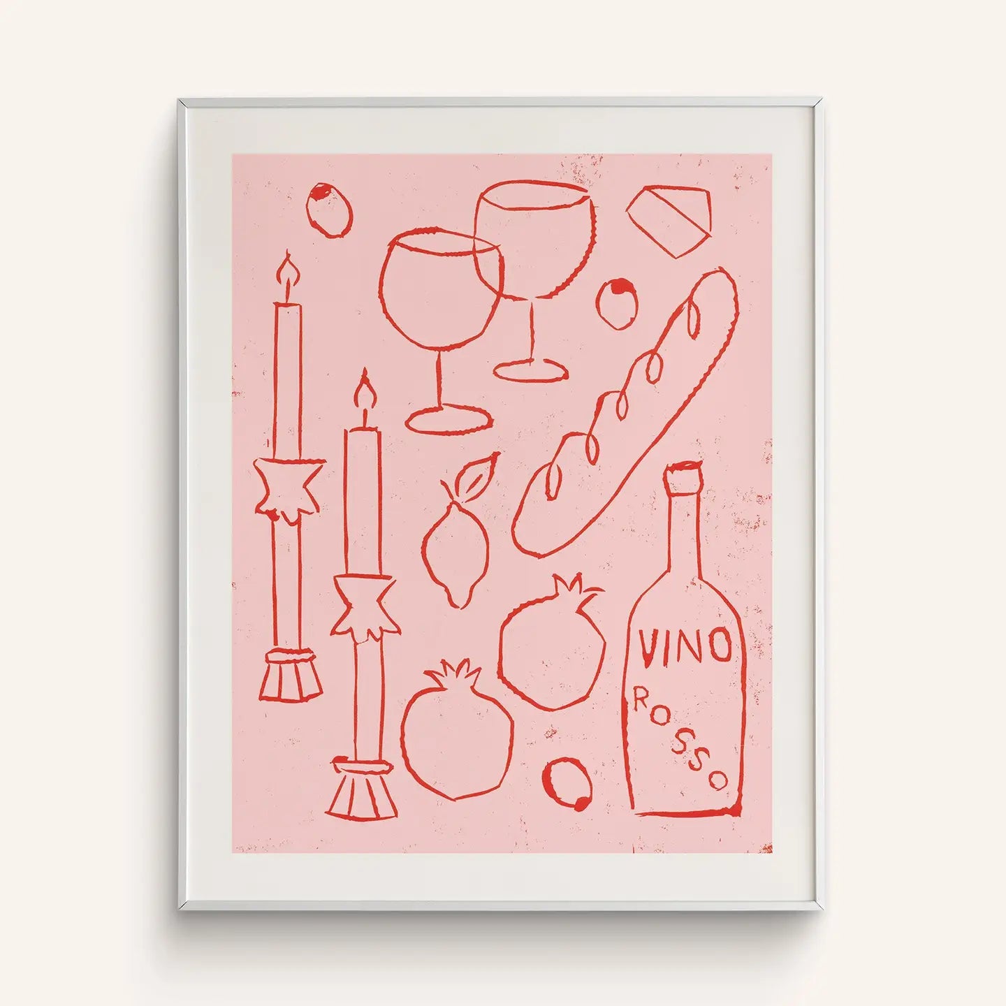 "Vino Rosso" Pink Art Print | 8x10
