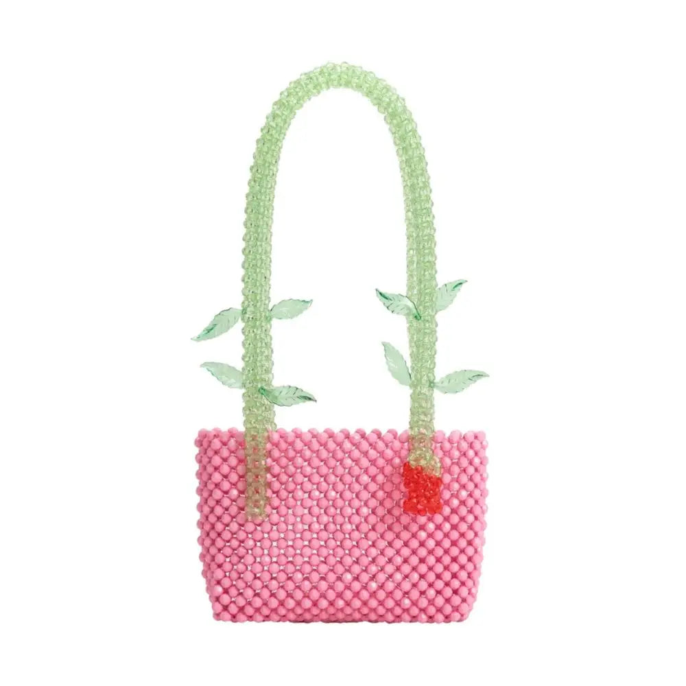 Melie Blanco Flor Pink Beaded Shoulder Bag