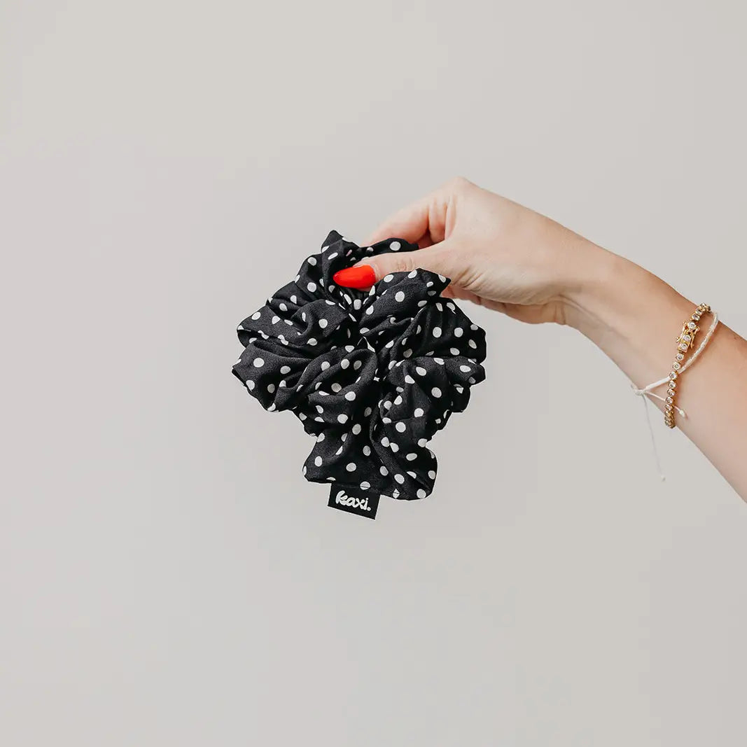 Oversized Chiffon Scrunchie | Polka Dot