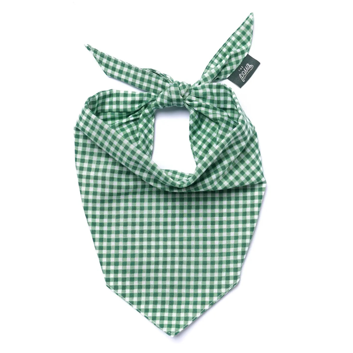 The Paws Dog Bandana | Green Gingham