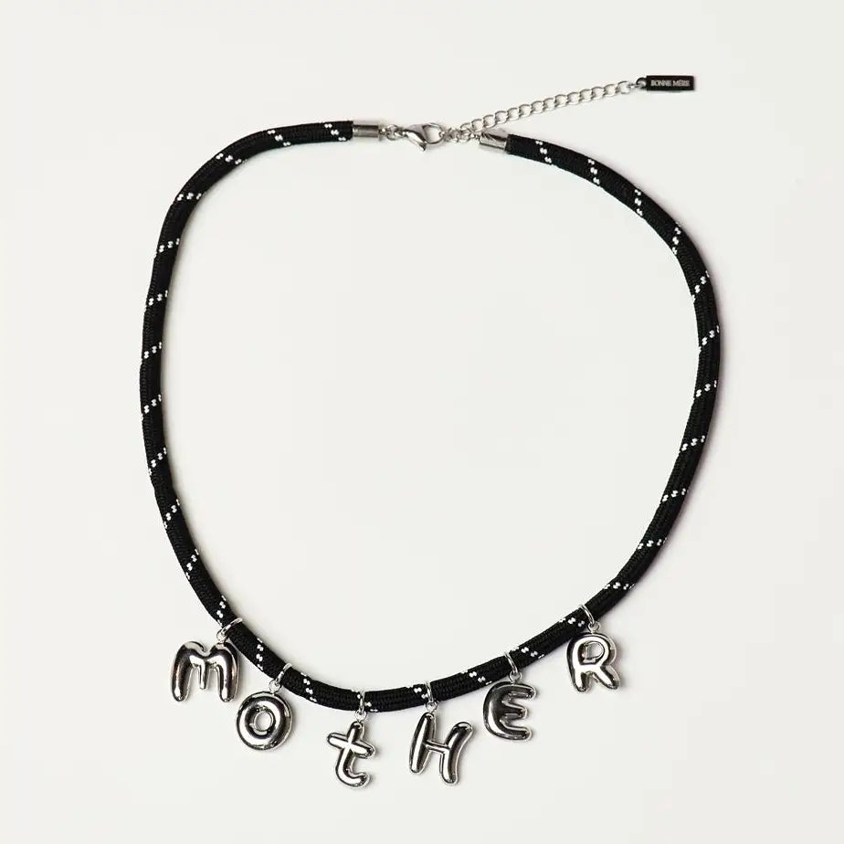 Bonne Mere Mother Necklace | Black + Silver