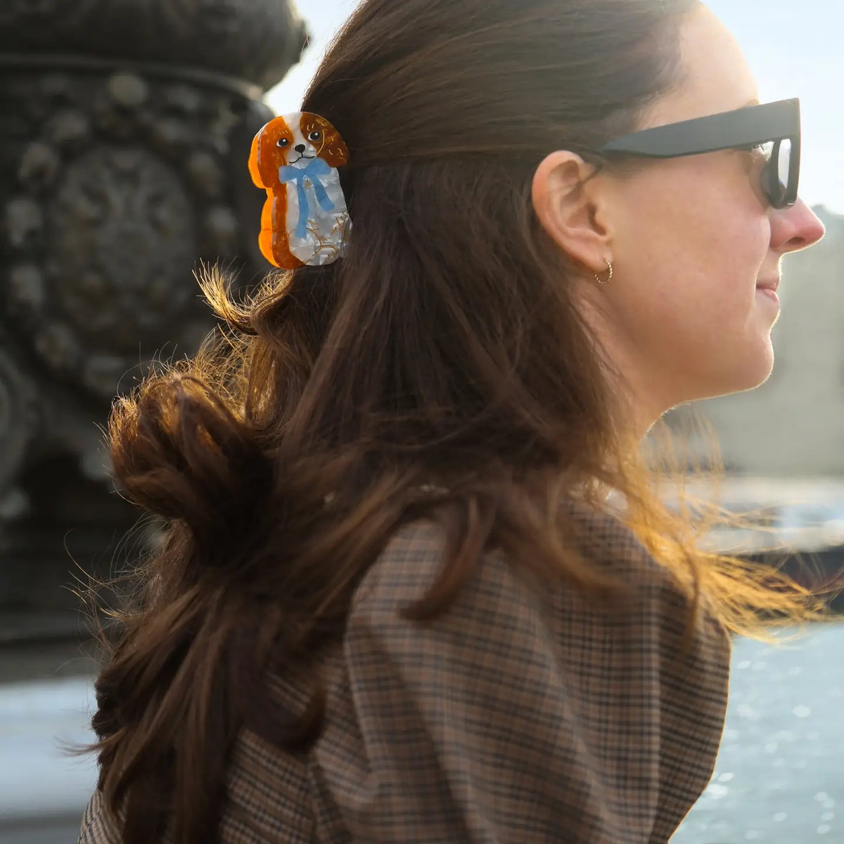 Hand-Painted King Charles Hair Clip