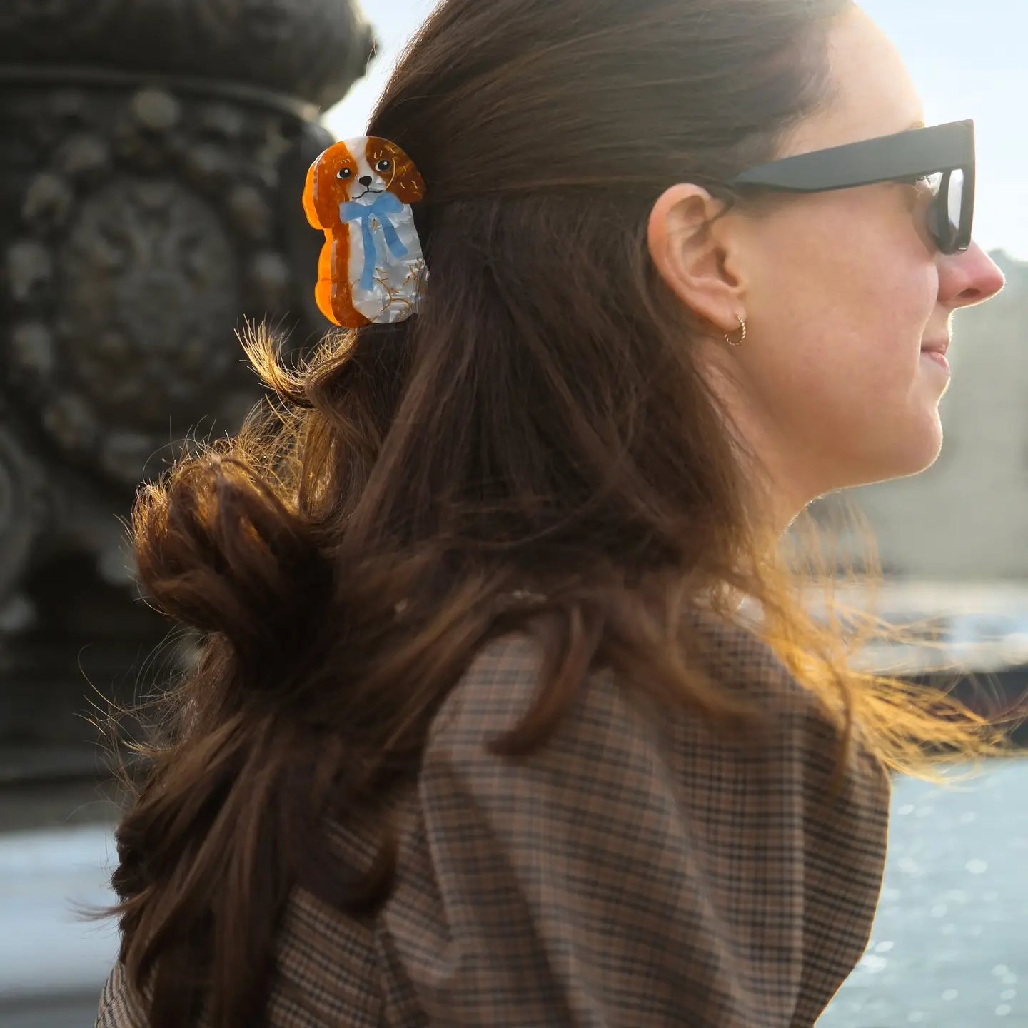 Hand-Painted King Charles Hair Clip