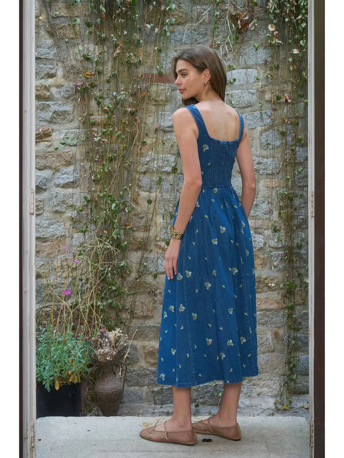 Floral Embroidery Corset Dress