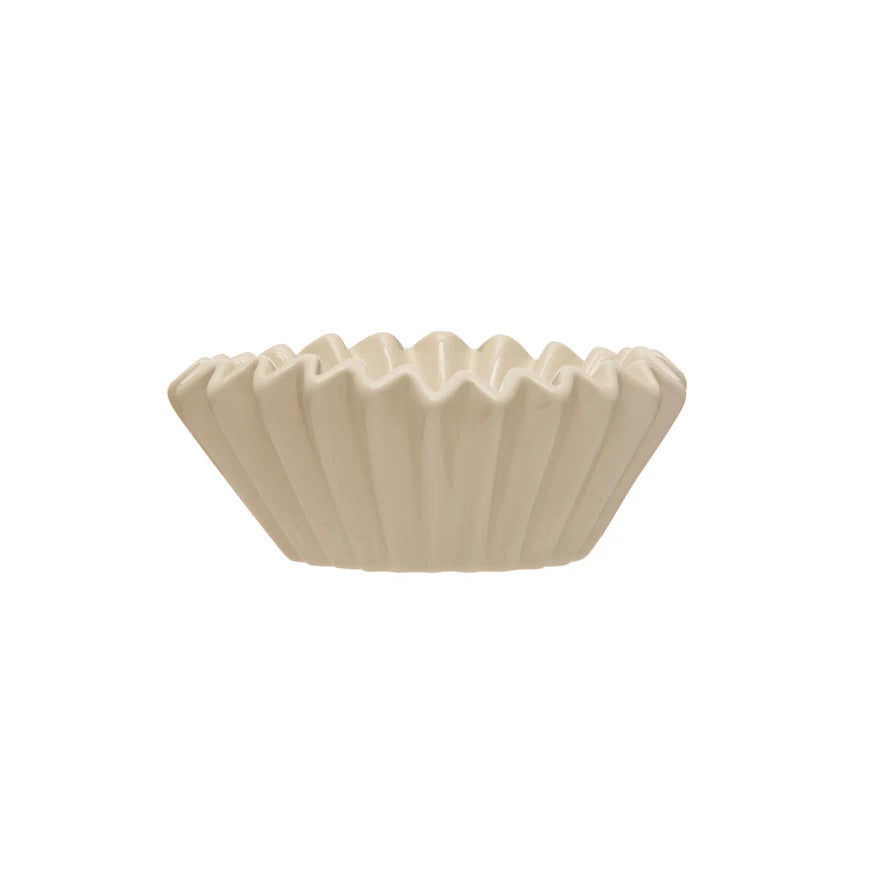 Fluted Stoneware Bowl | White