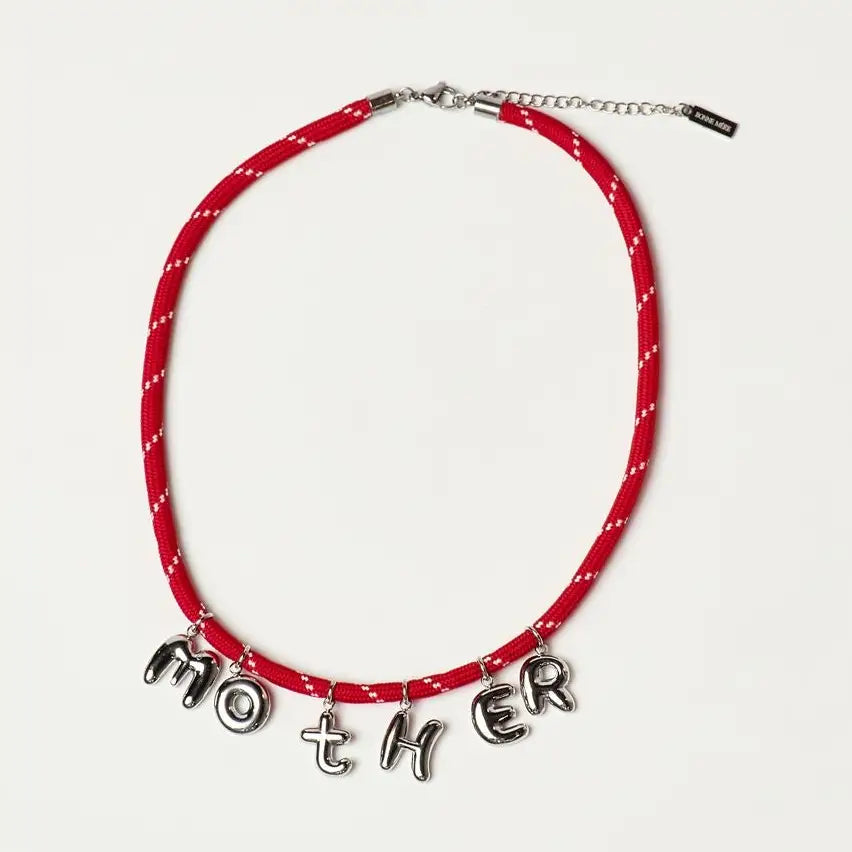 Bonne Mere Mother Necklace | Red + Silver