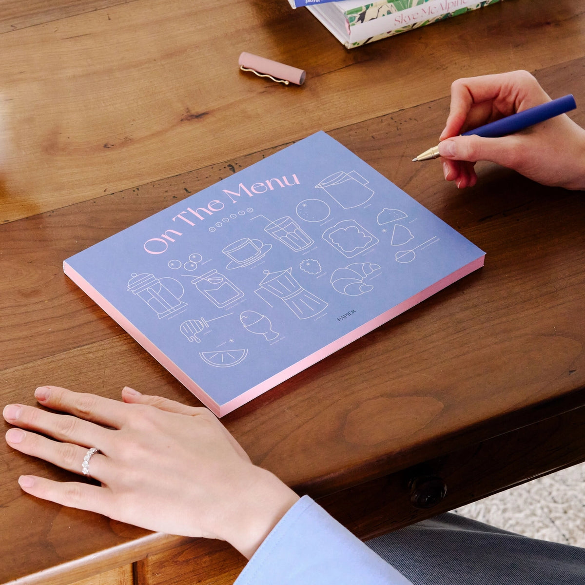 On The Menu Weekly Meal Planner + Grocery List | Blue