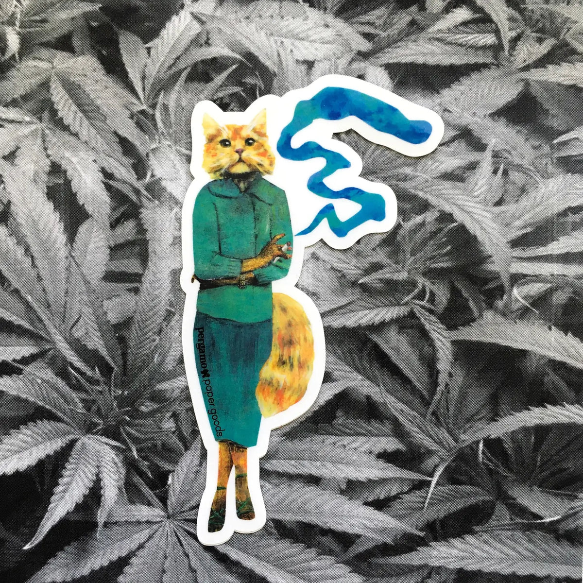 Cannabis Cat Vinyl Sticker