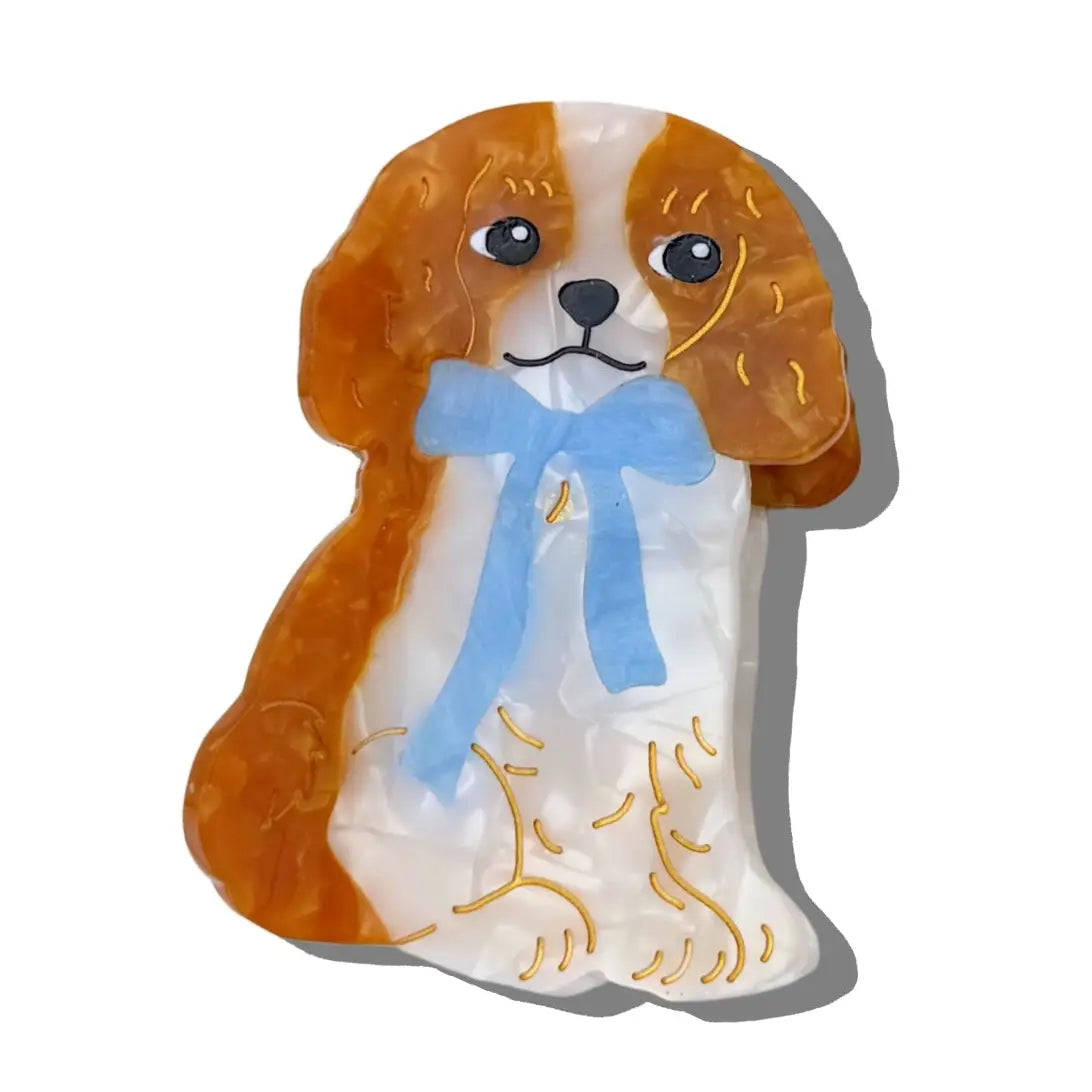 Hand-Painted King Charles Hair Clip