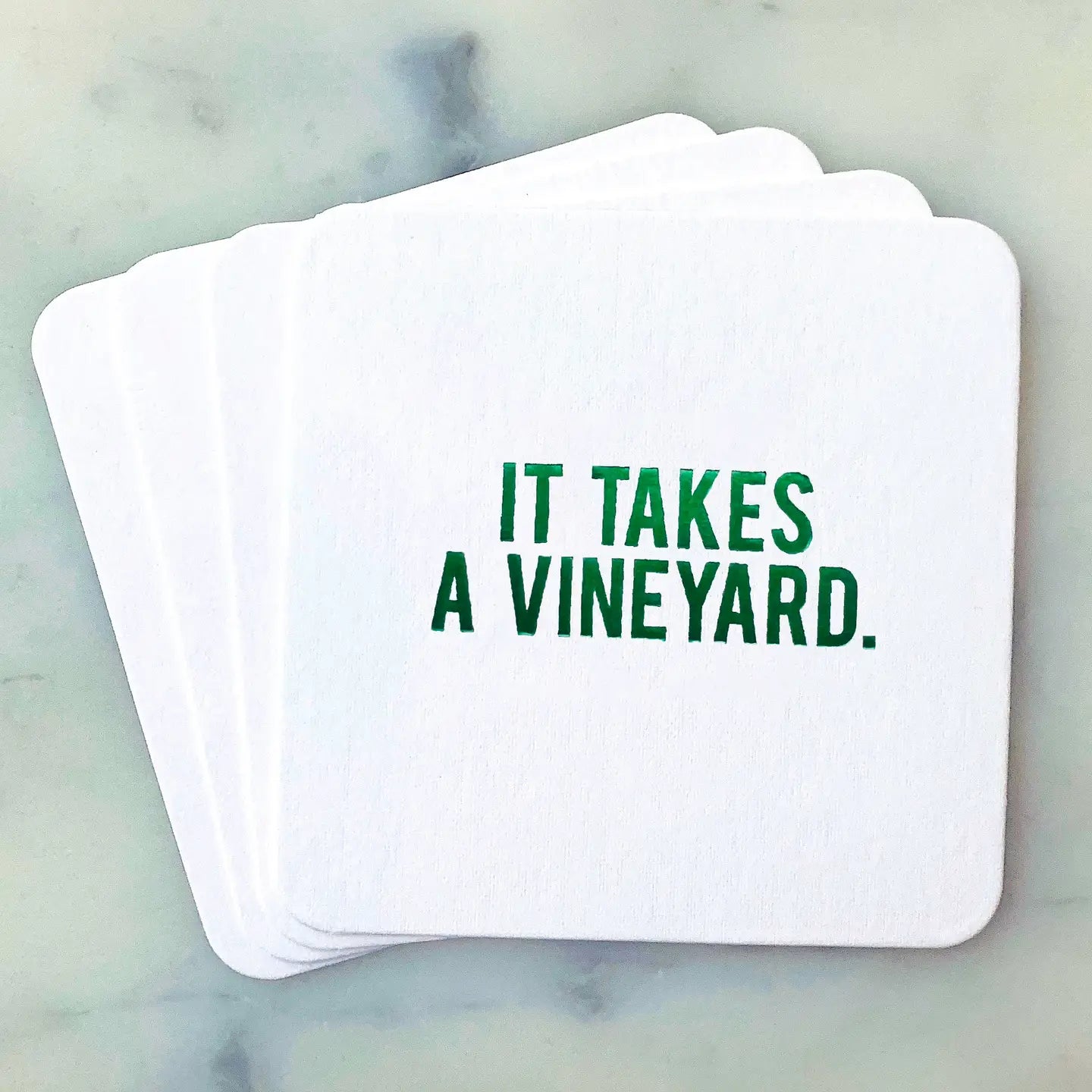 Holiday Coasters "It Takes A Vineyard" | Set of 4