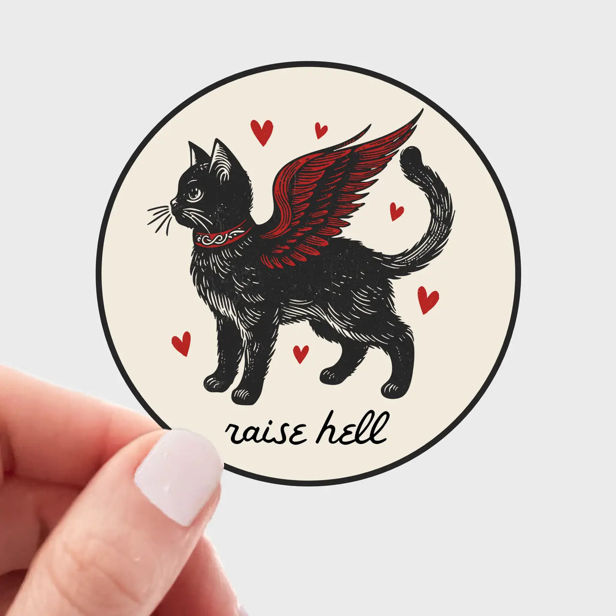 Raise Hell Cat Sticker