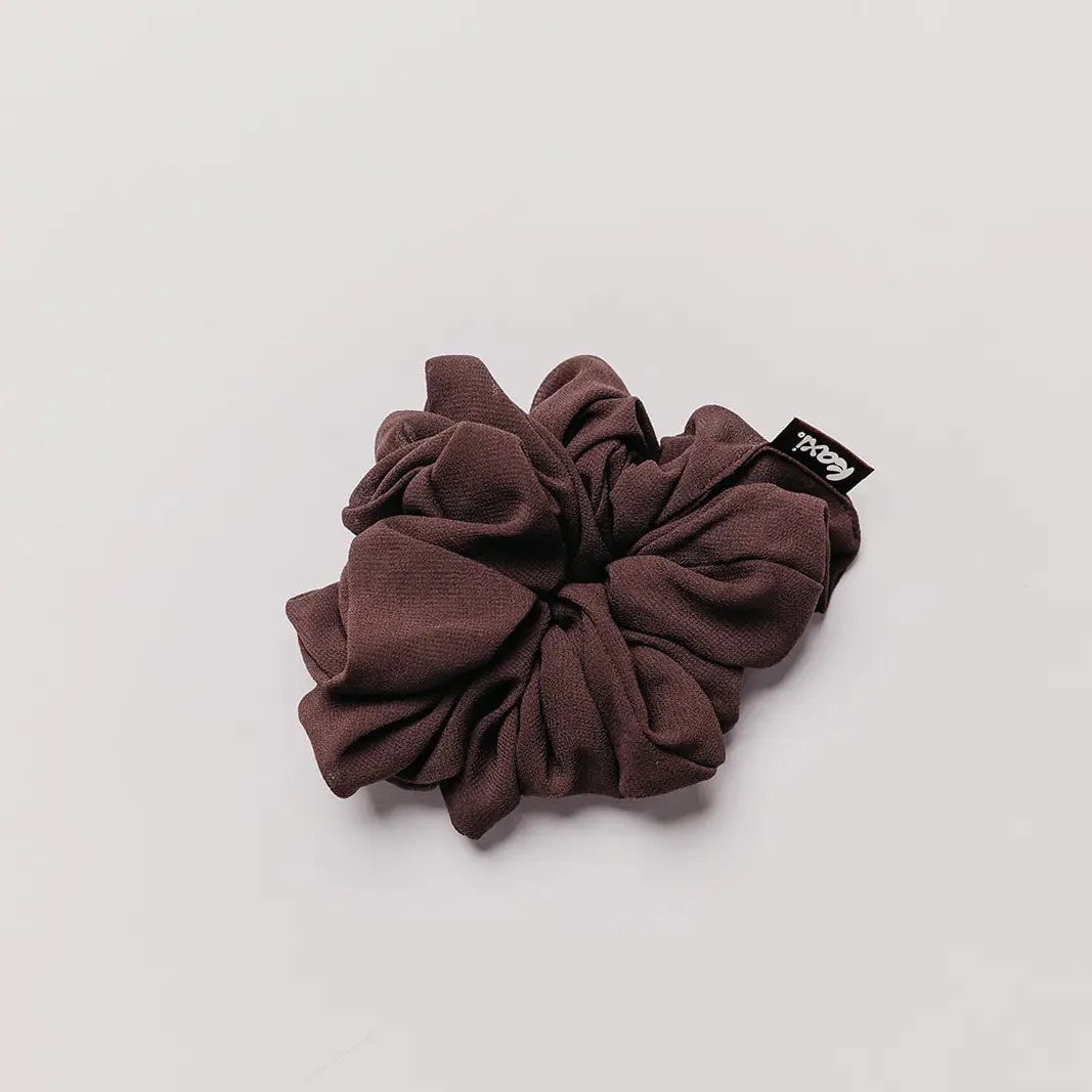 Oversized Chiffon Scrunchie | Dark Brown
