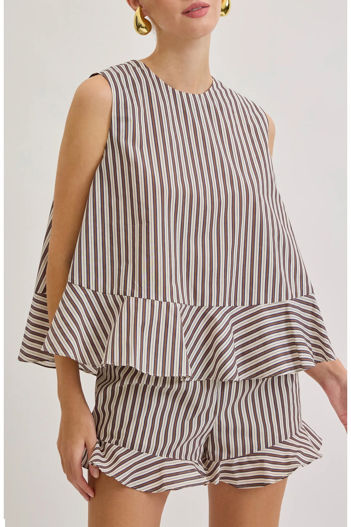 Maude Club Miller Top | Brown Stripe