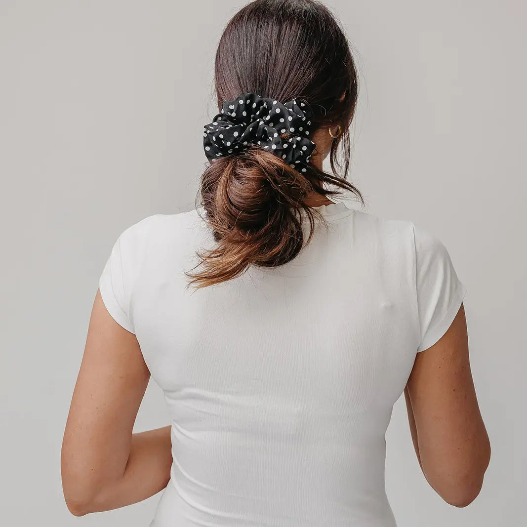 Oversized Chiffon Scrunchie | Polka Dot