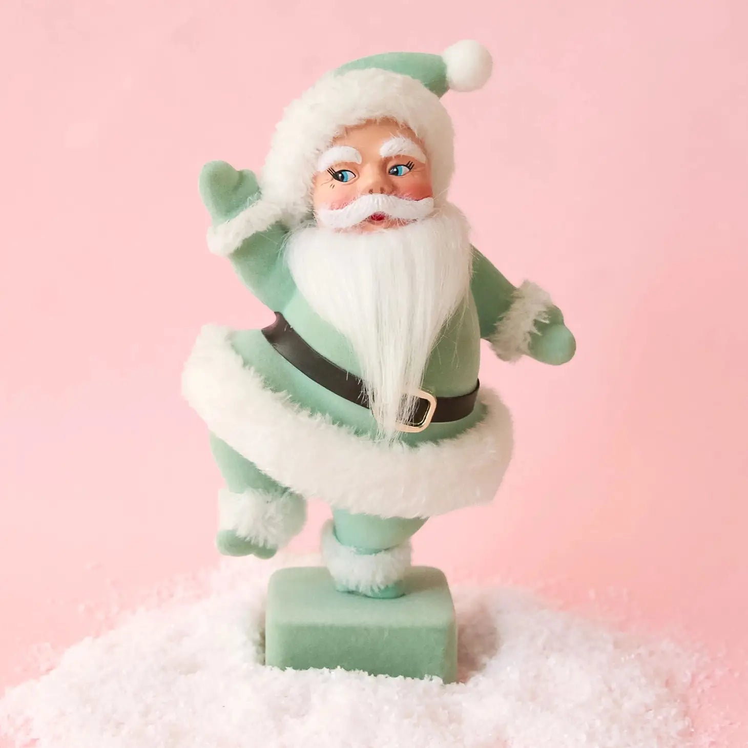 Dancing Flocked Santa | Mint