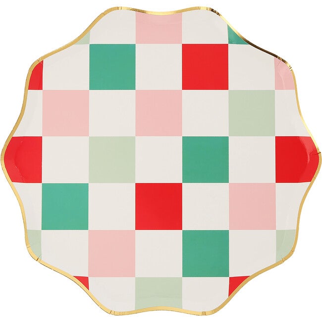 Meri Meri Multi Check Dinner Plates