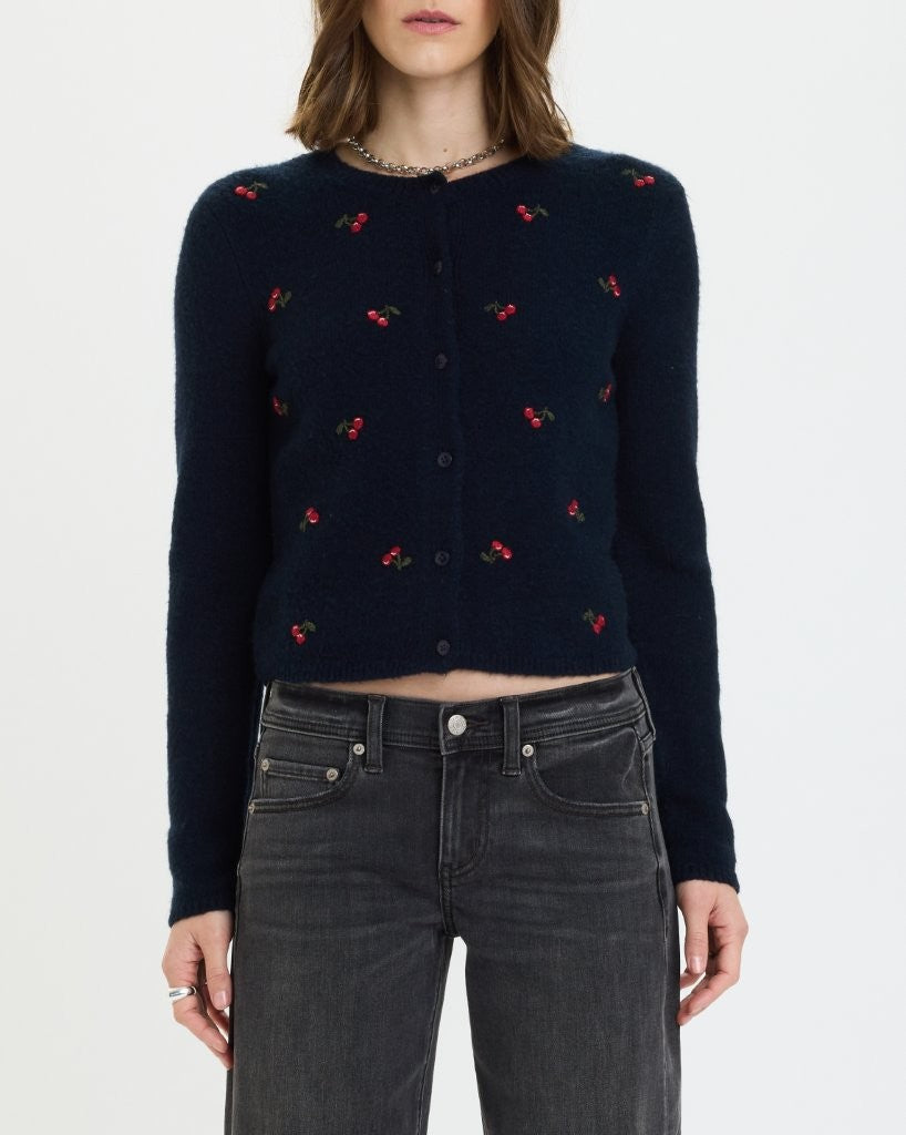 Daze Embroidered Cardigan | Cherries