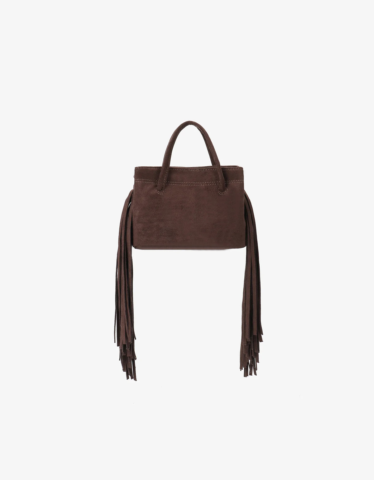 Remi + Reid Noe Fringe Faux Suede Bag | Chocolate