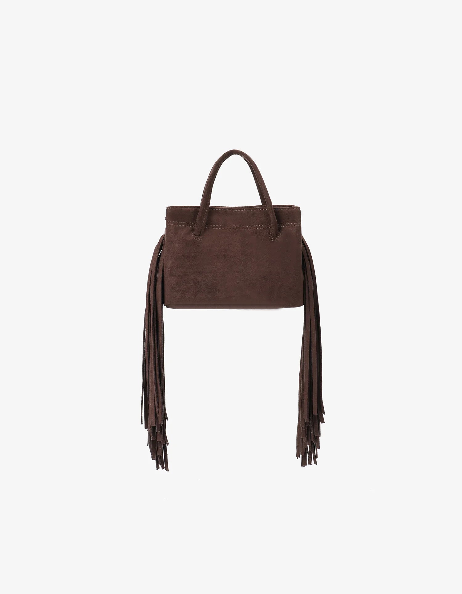 Remi + Reid Noe Fringe Faux Suede Bag | Chocolate