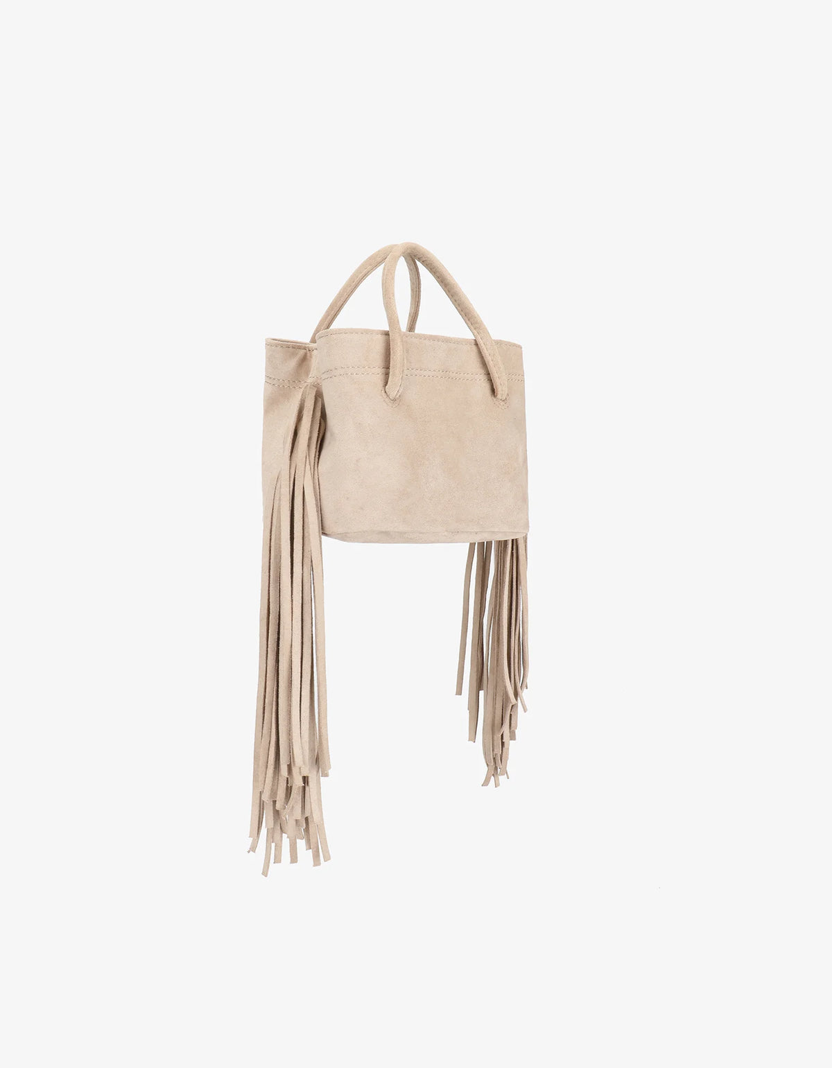 Remi + Reid Noe Fringe Faux Suede Bag | Cream