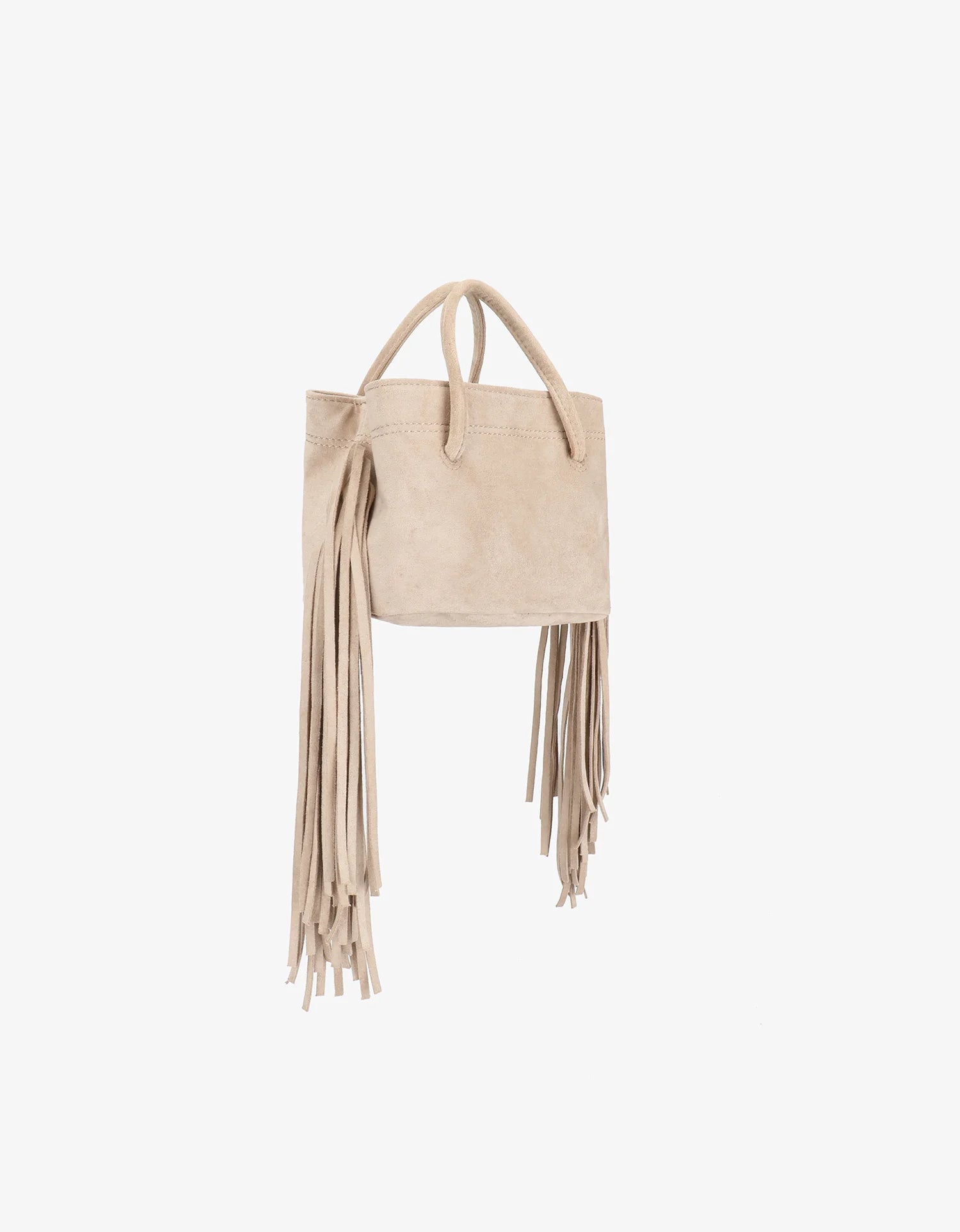Remi + Reid Noe Fringe Faux Suede Bag | Cream