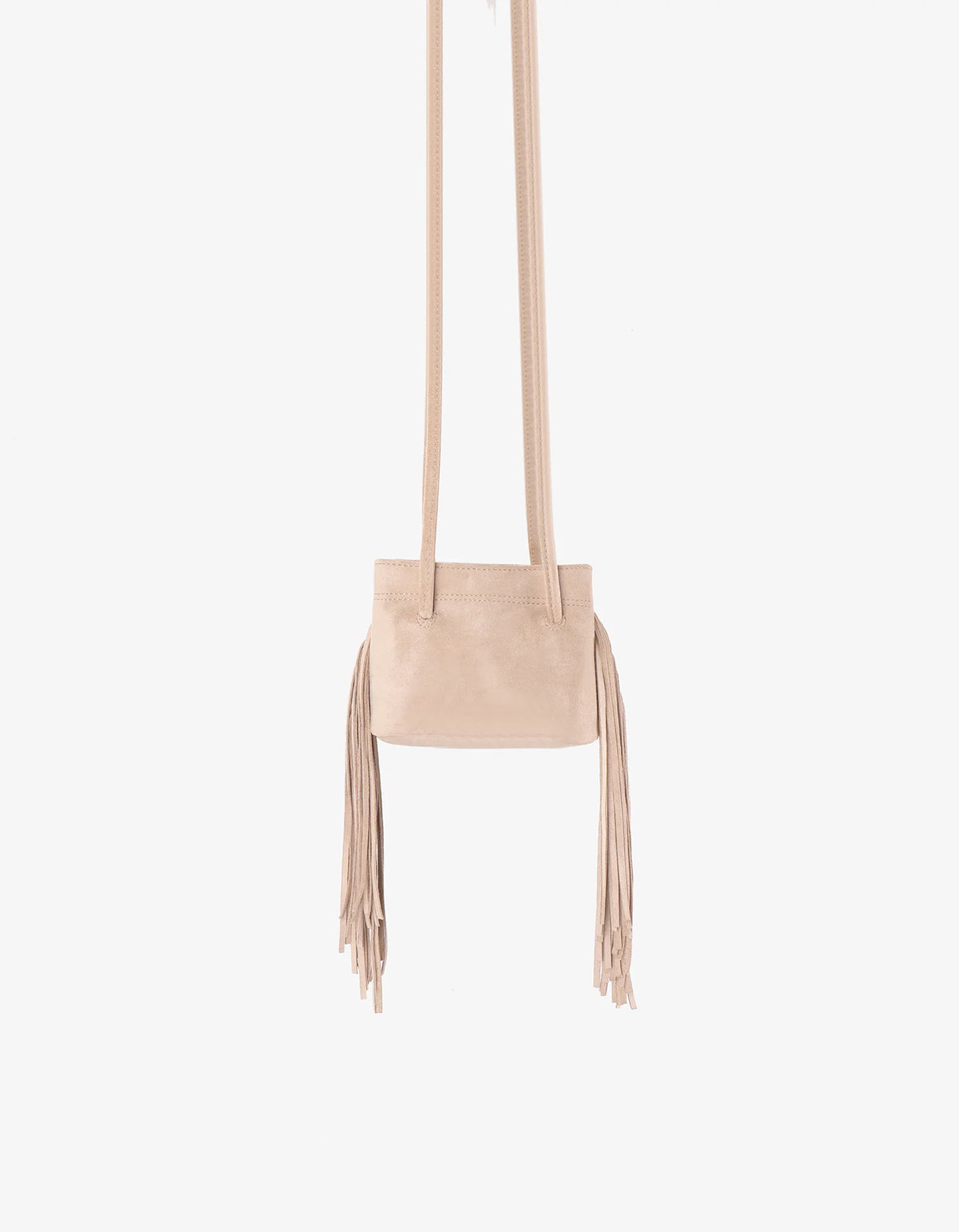 Remi + Reid Noe Fringe Faux Suede Bag | Cream