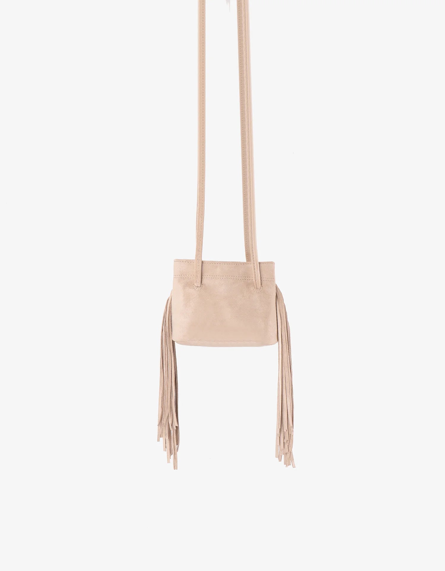 Remi + Reid Noe Fringe Faux Suede Bag | Cream