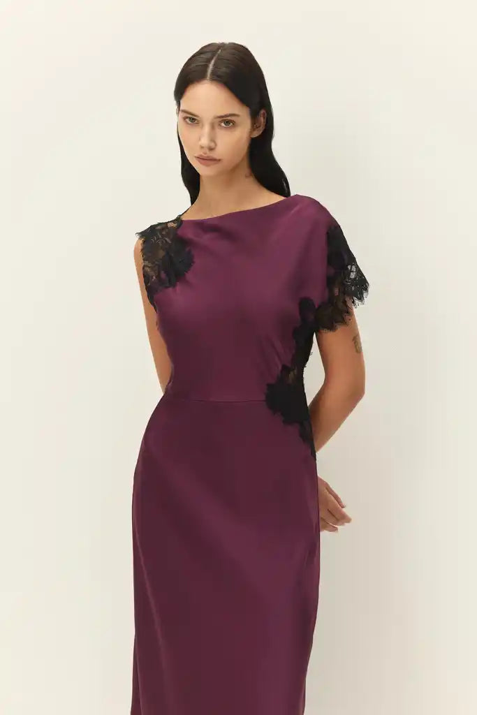 Elodie The Label Maris Dress | Plum Black