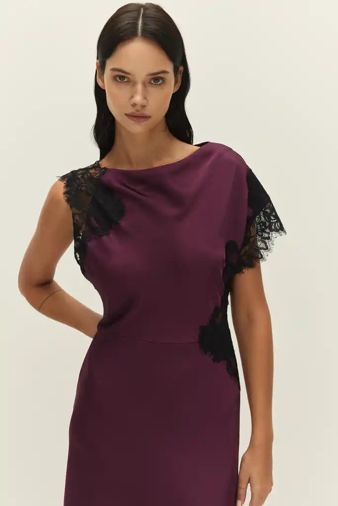 Elodie The Label Maris Dress | Plum Black