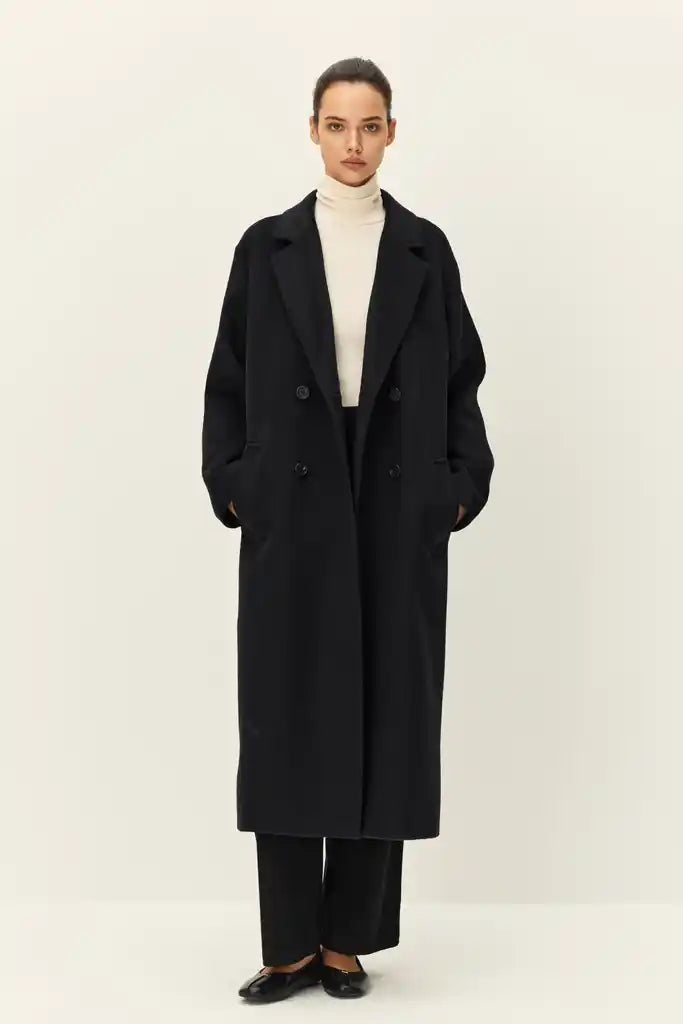 Elodie The Label Hudson Midi Coat | Black