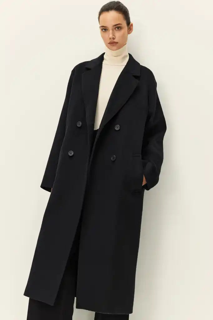 Elodie The Label Hudson Midi Coat | Black