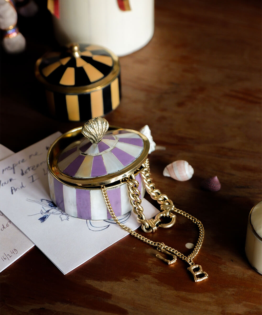 Lilac Shell Circus Trinket Box | Small