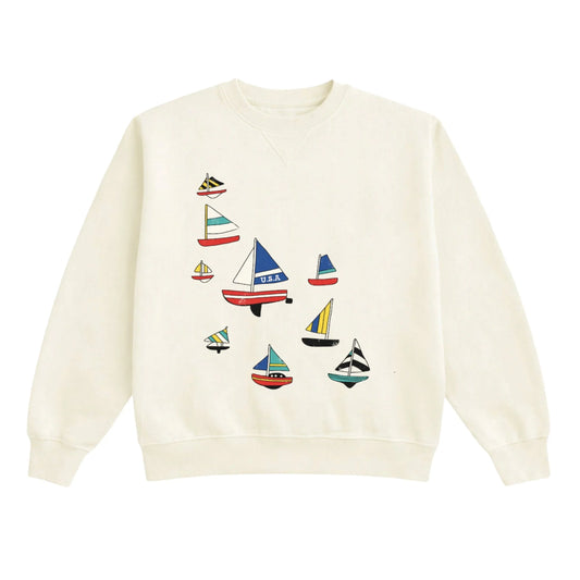 USA Set Sail Lightwash Crewneck